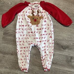 Red and White Holiday Baby Onesie